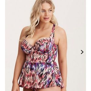 Torrid Mirage Print Peplum One Piece Swimsuit